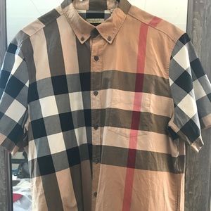 Men's Burberry short sleeve shirt.